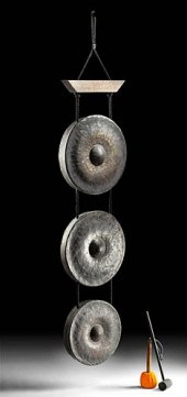19TH C. BURMESE BRONZE GONGS W