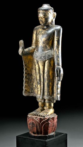 19TH C. BURMESE GILT WOOD