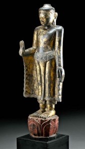 19TH C. BURMESE GILT WOOD STAN