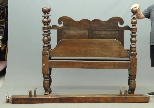 19th c. cannonball bed. 52'' W 52''