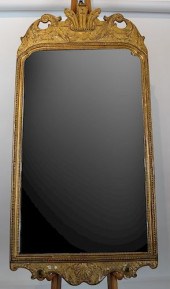 19TH C. CARVED GILT WOOD MIRRO