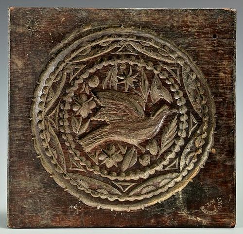 19TH C CARVED MAHOGANY CAKE