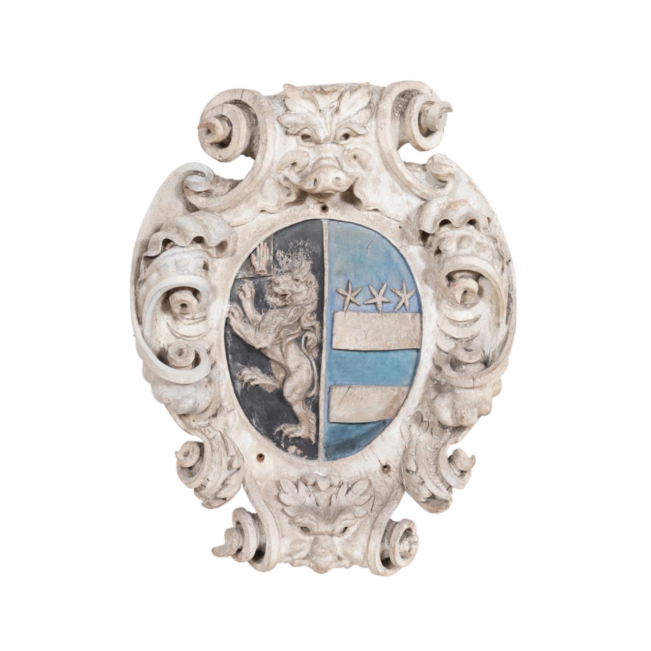 19TH C. CARVED POLYCHROME WOODEN