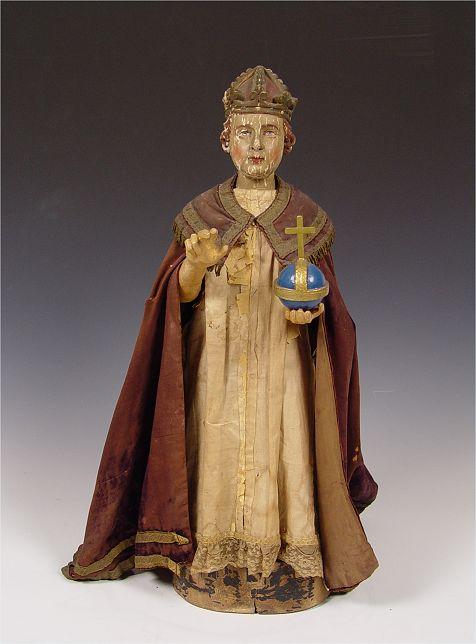 19th C CARVED RELIGIOUS STATUE