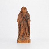 19TH C. CARVED WOOD SAINT SANT