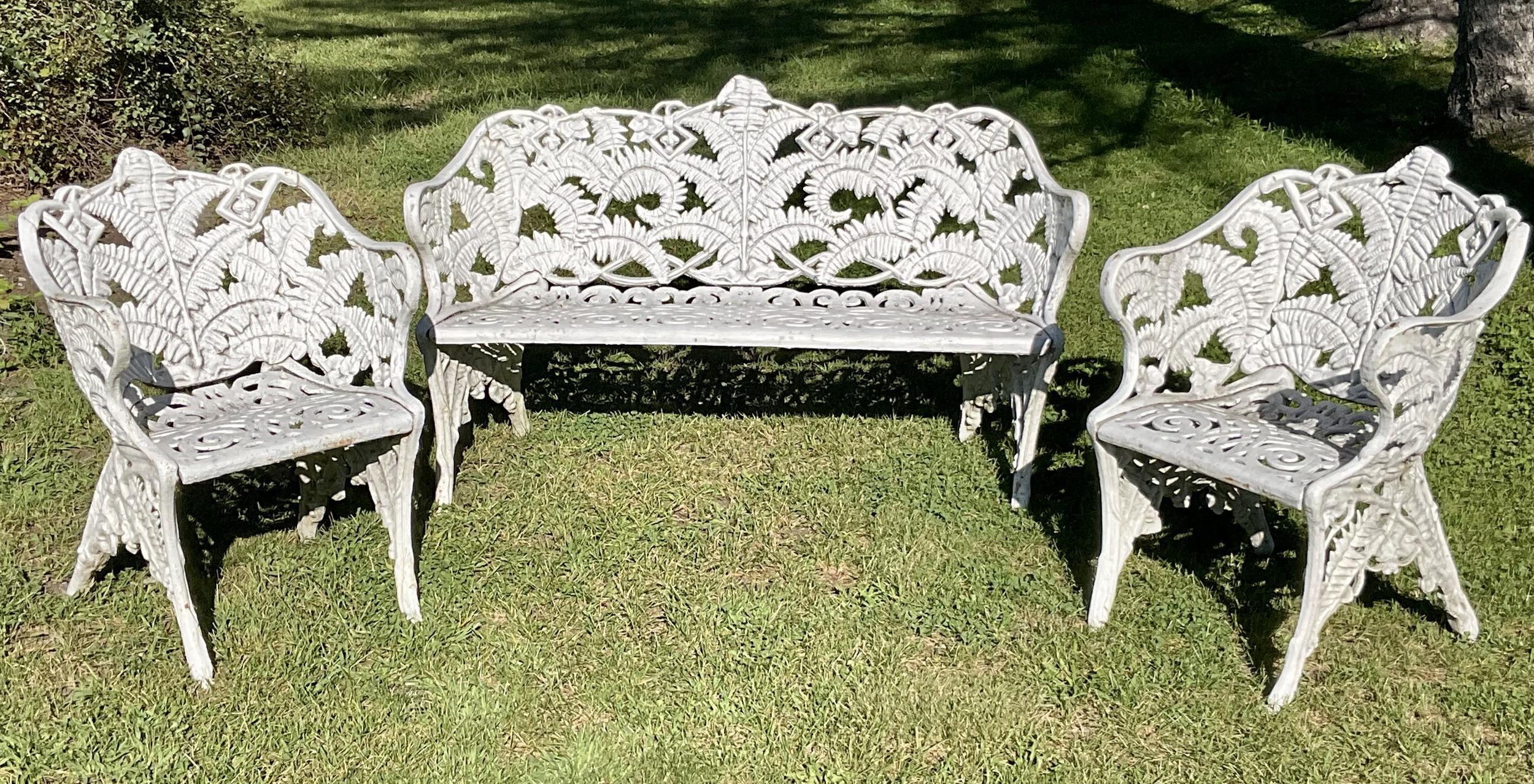 19TH C. CAST IRON GARDEN SET
