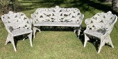 19TH C. CAST IRON GARDEN SET A