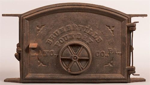 19TH C. CAST IRON STOVE PLATE