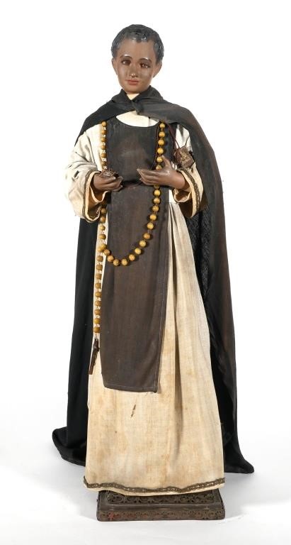 19TH C CERAMIC SANTO FIGURE19th