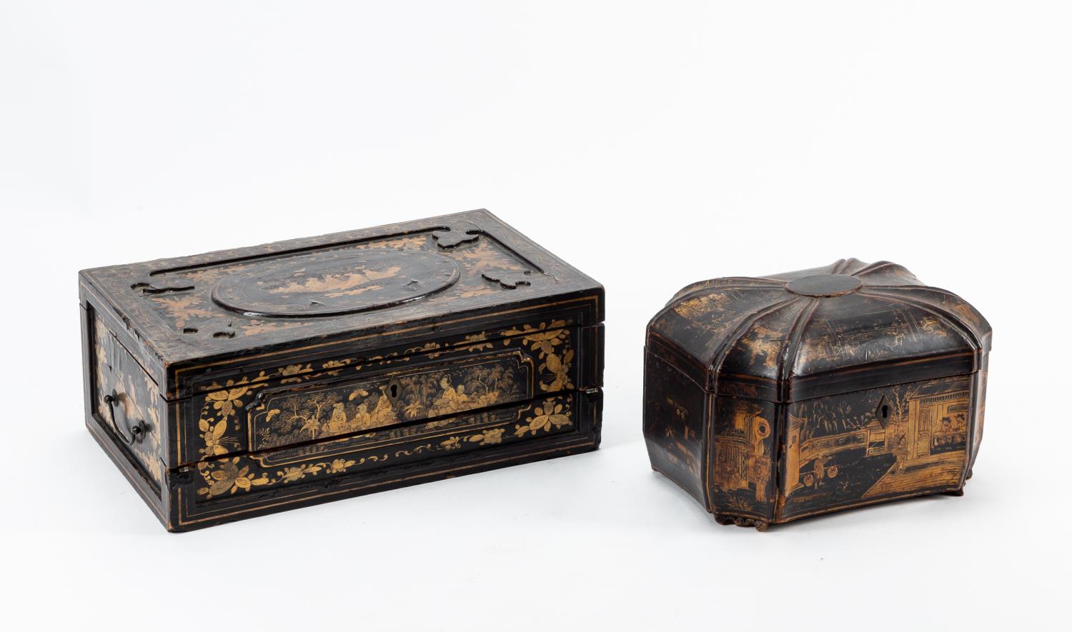 19TH C. CHINA TRADE LACQUERED LAP