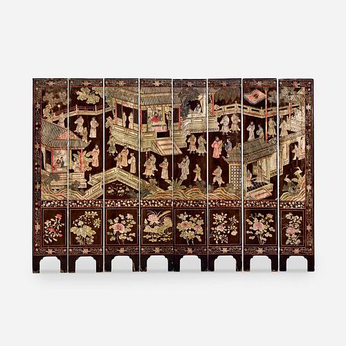 19TH C. CHINESE 8-PANEL