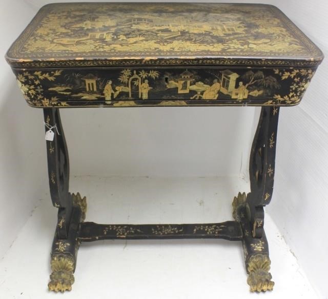 19TH C CHINESE EXPORT SEWING STAND,