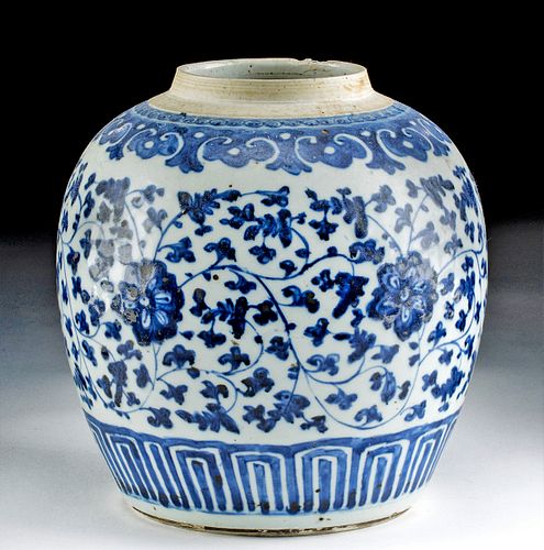 19TH C. CHINESE QING BLUE ON