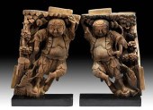 19TH C. CHINESE QING WOOD CORB