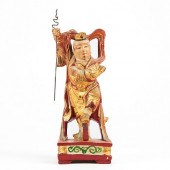19TH C. CHINESE WOOD CARVED GU