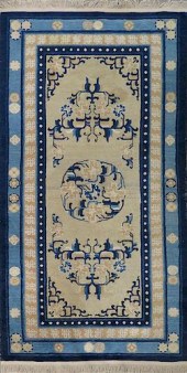 19TH C. CHINESE WOOL AND COTTO