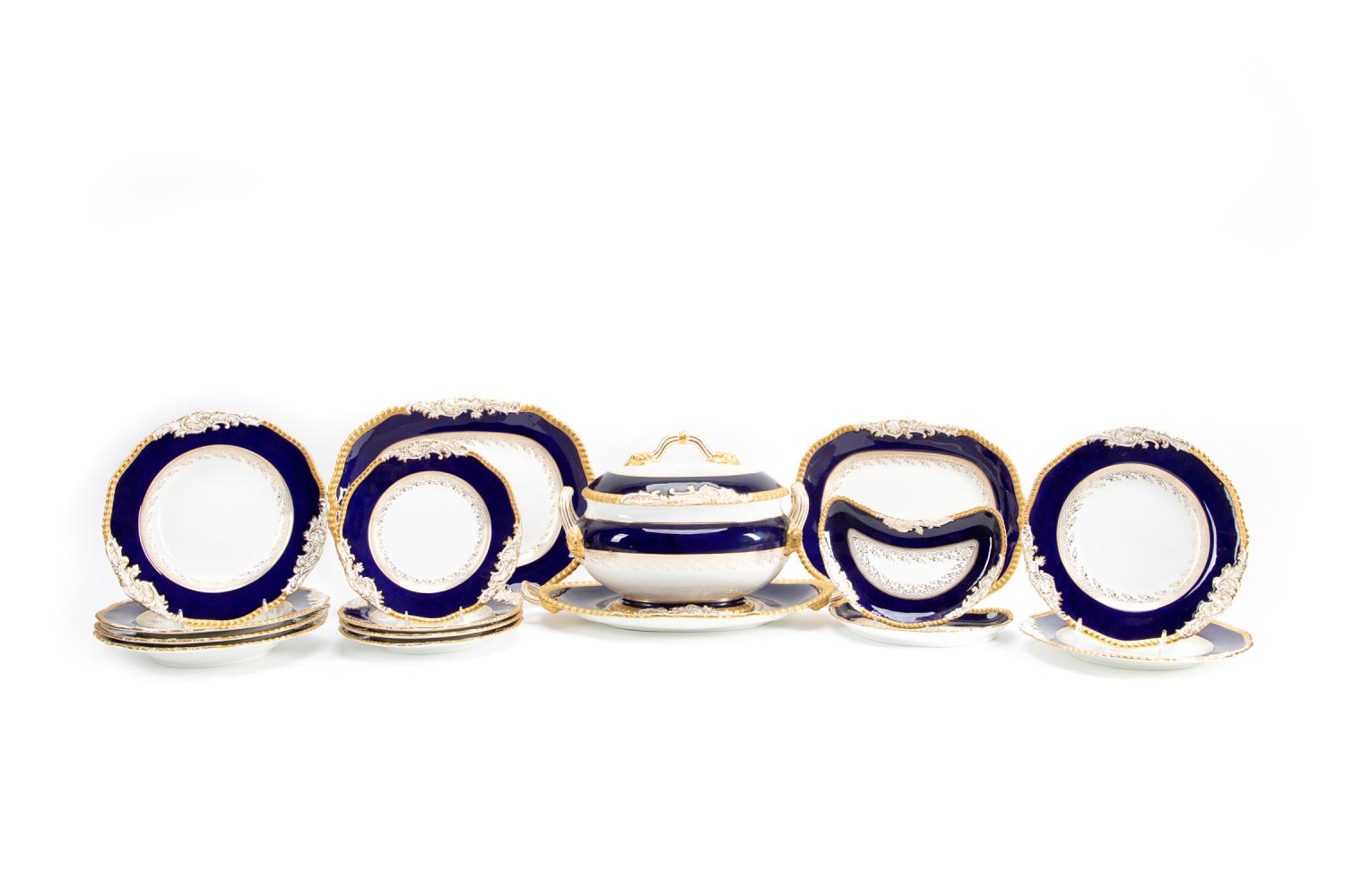 19TH C. COALPORT COBALT & GILT