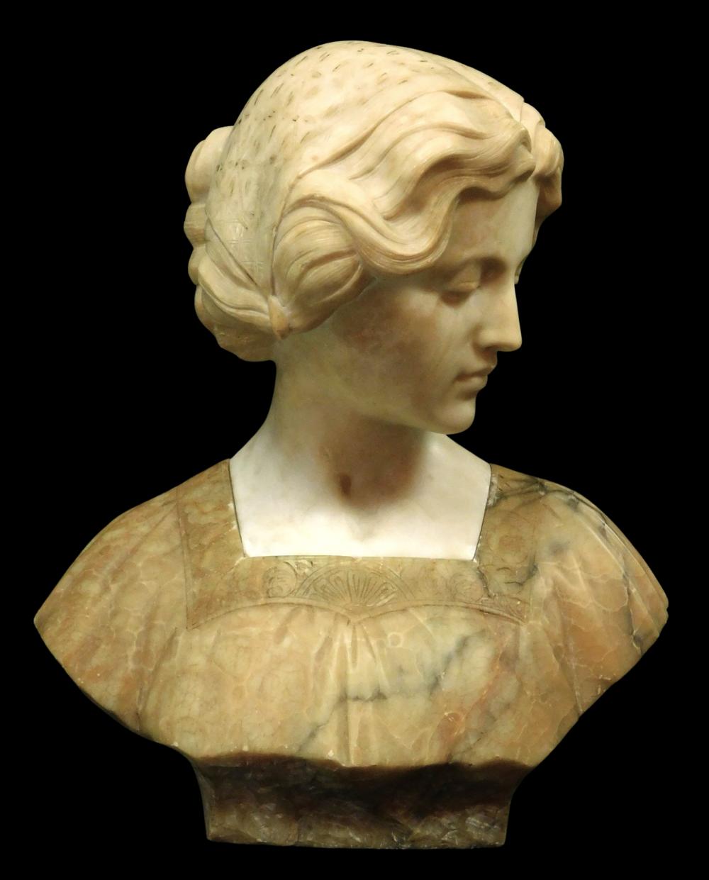 19TH C. CONTINENTAL BUST OF YOUNG