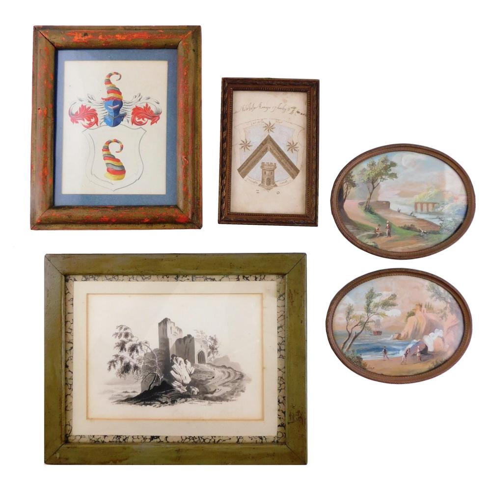 19TH C. CONTINENTAL DRAWINGS AND