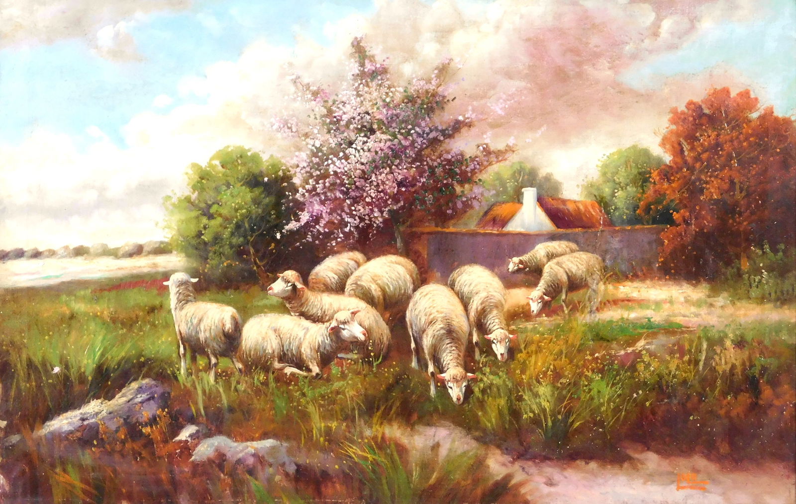 19TH C. CONTINENTAL PASTORAL SCENE,