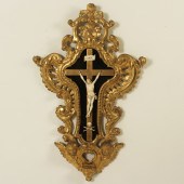19TH C. CRUCIFIX WITH CARVED S