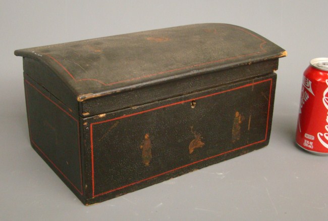 19th c. dometop paint decorated box