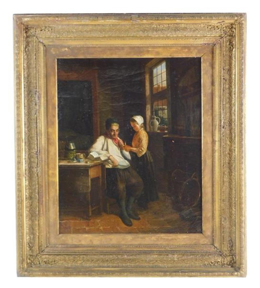 19TH C. DUTCH INTERIOR SCENE, OIL