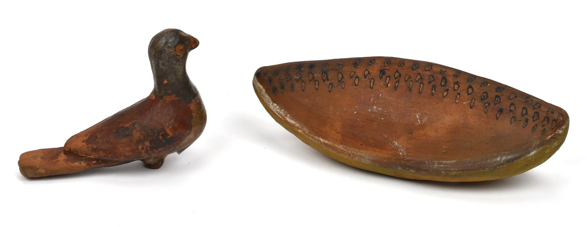 19TH C. EARLY REDWARE BIRD
