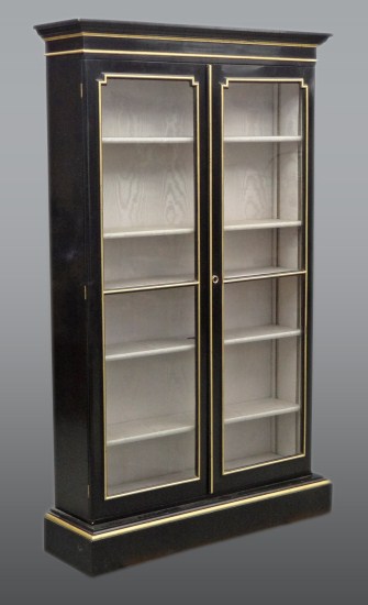 19th c. ebonized wall cabinet