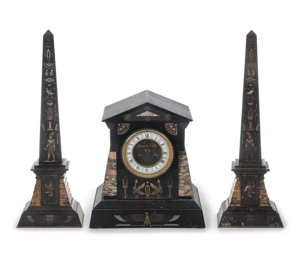 19TH C. EGYPTIAN REVIVAL CLOCK