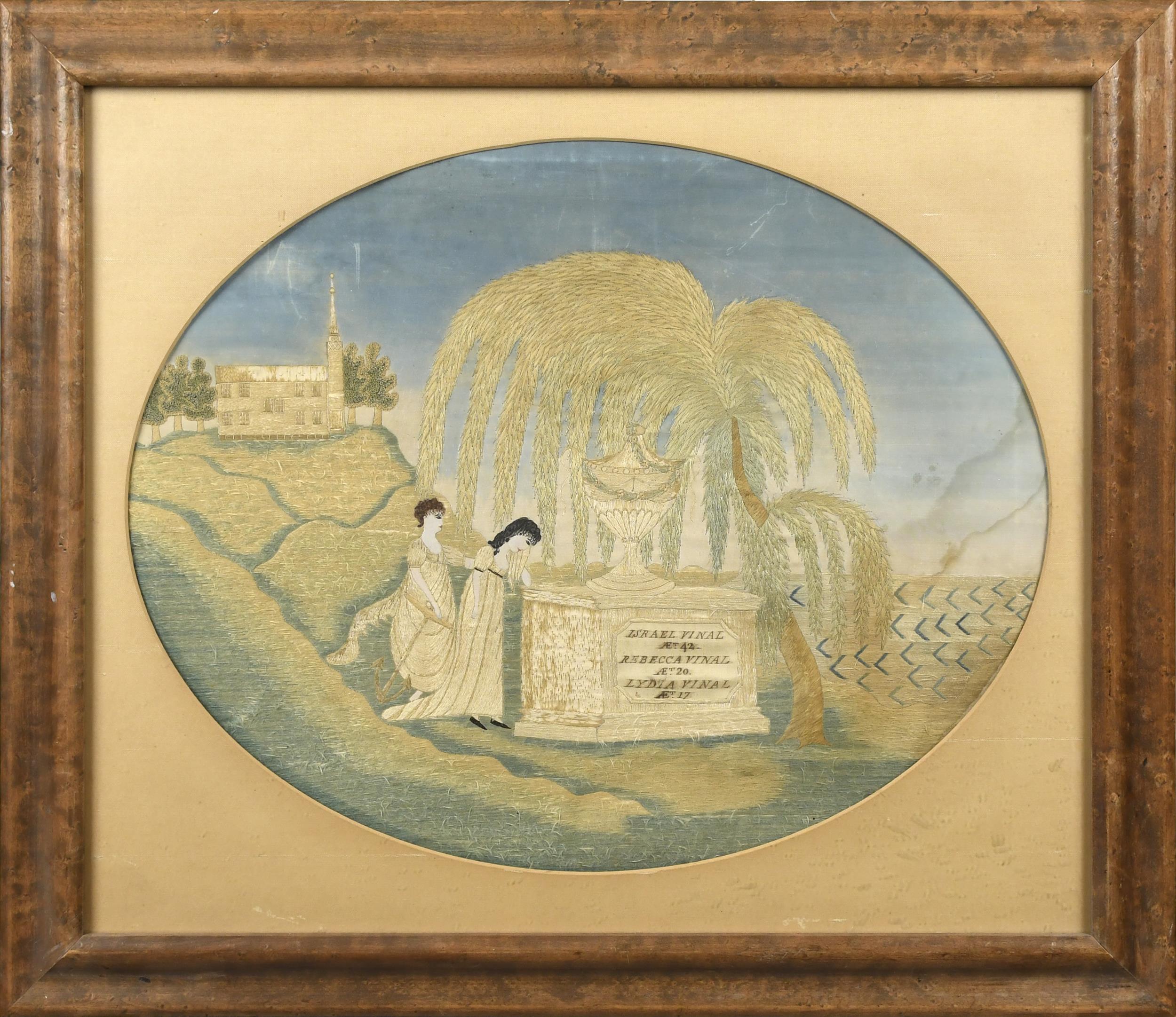 19TH C. EMBROIDERED SILK MORNING