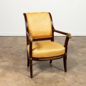 19TH C. EMPIRE MAHOGANY FAUTEU