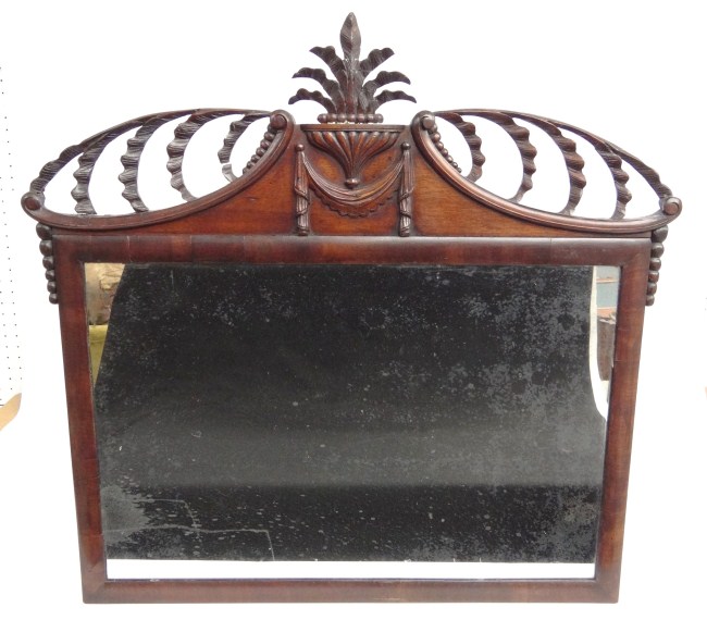 19th c. Empire mirror with carved