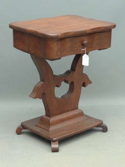19th c. Empire single drawer table.