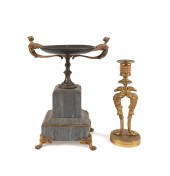19TH C. EMPIRE STYLE BRONZE TA