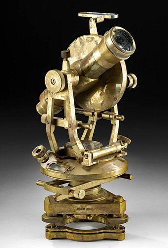 19TH C. ENGLISH BRASS THEODOLITE,