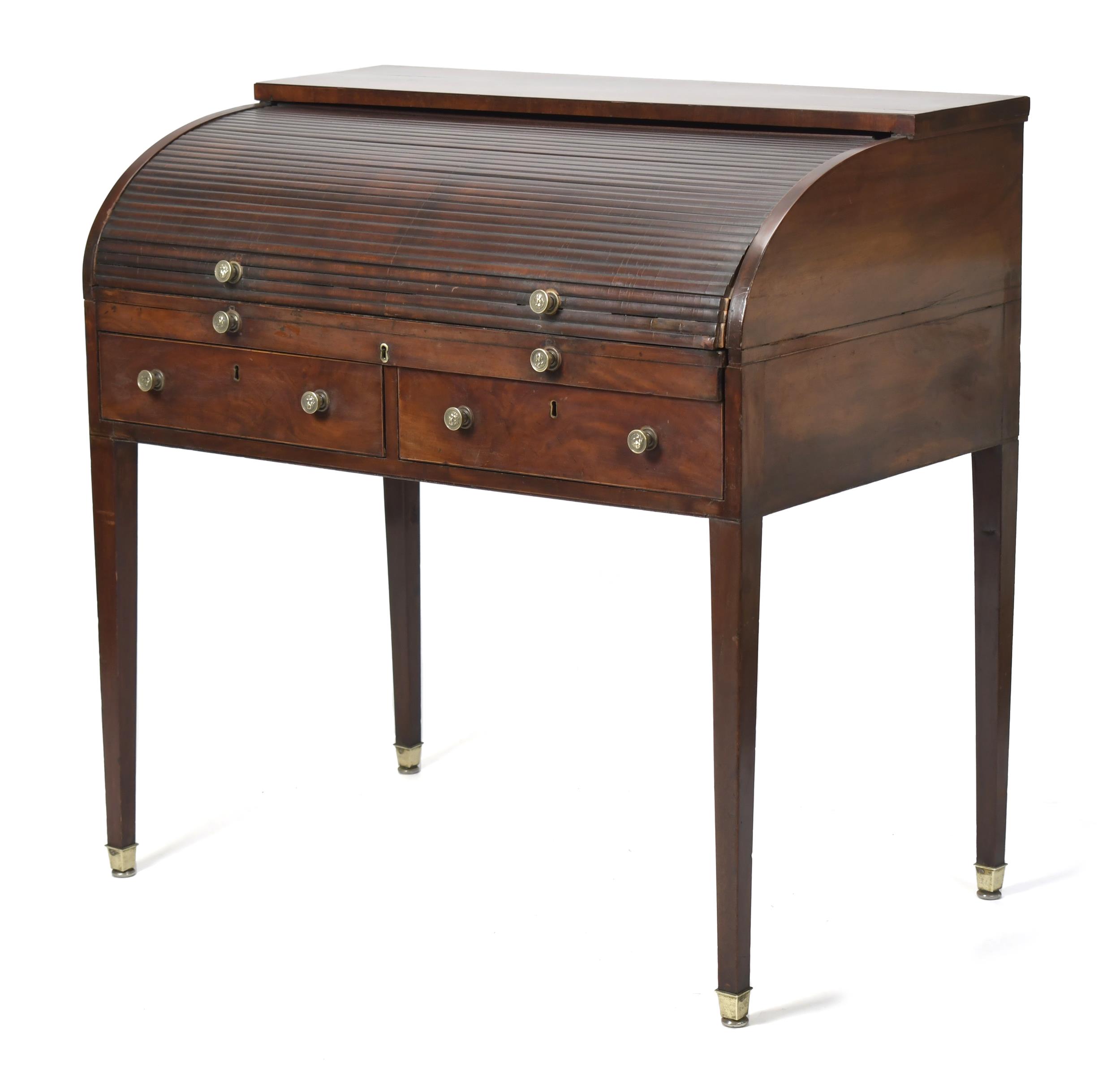 19TH C. ENGLISH CYLINDER ROLL DESK.