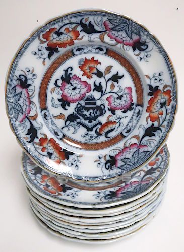 19TH C. ENGLISH FLOW BLUE FORMOSA