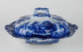 19TH C. ENGLISH FLOW BLUE COVE