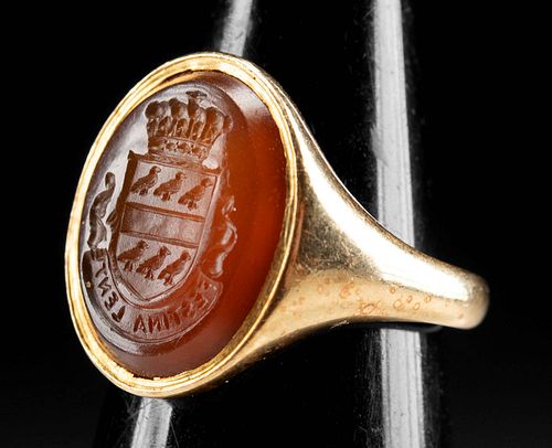 19TH C. ENGLISH GOLD RING W/