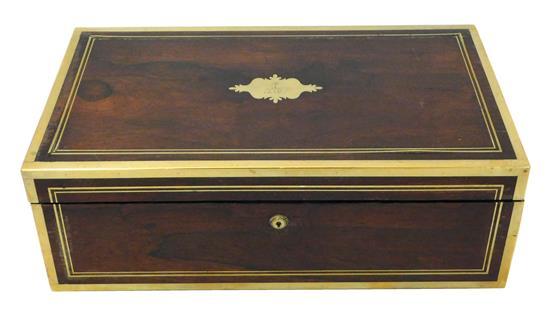19TH C. ENGLISH LAP DESK, INSCRIBED