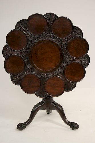 19TH C. ENGLISH MAHOGANY CARVED