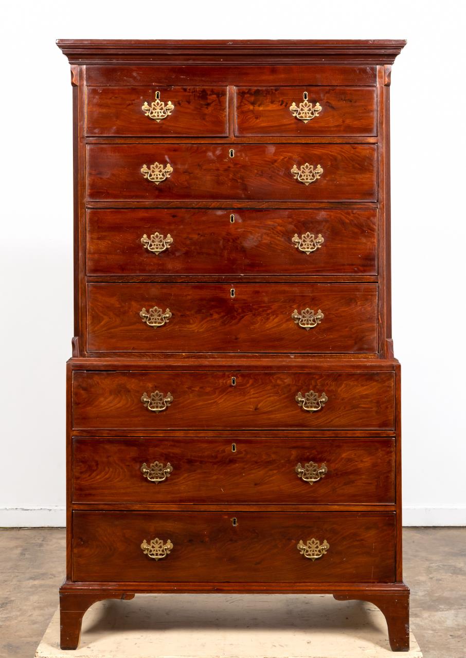 19TH C. ENGLISH MAHOGANY CHEST ON