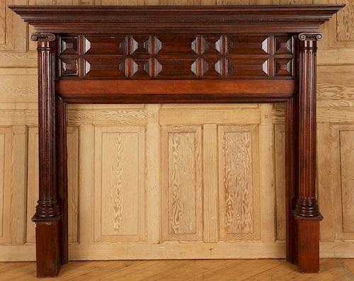 19TH C. ENGLISH MAHOGANY MANTLE