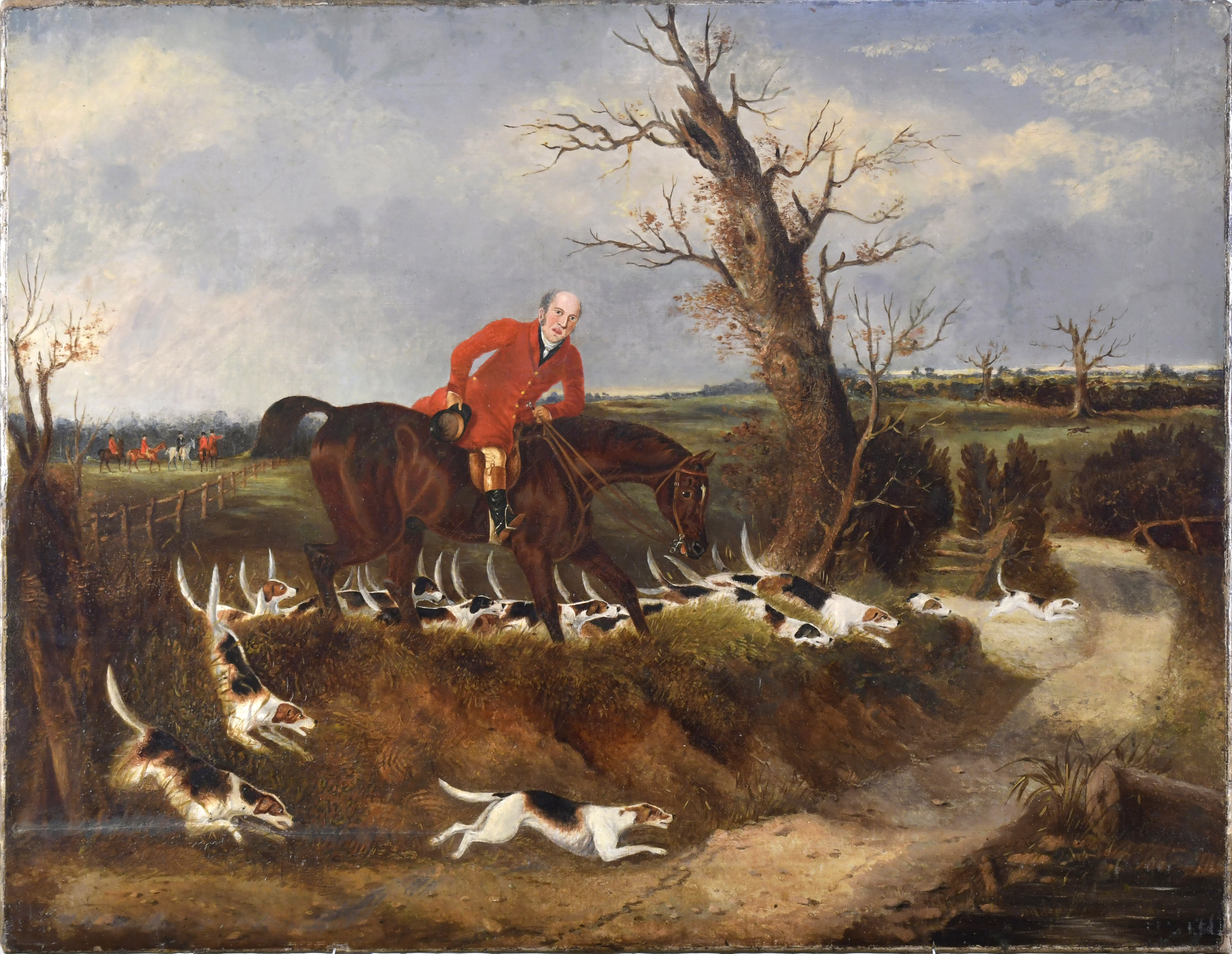 19TH C. ENGLISH OIL, FOX HUNTING