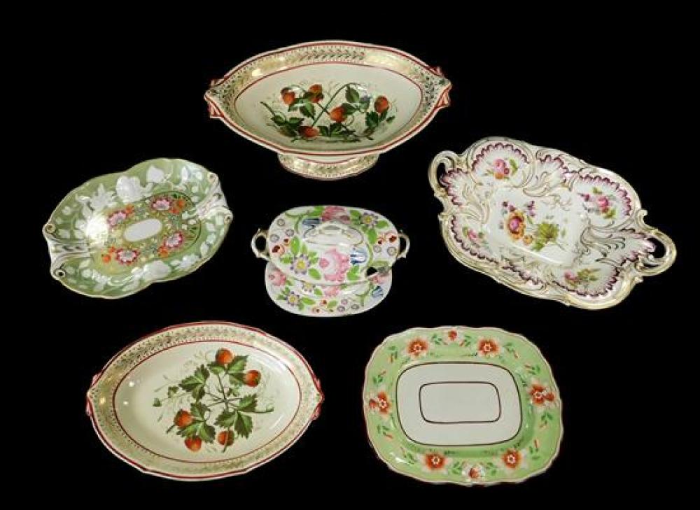 19TH C. ENGLISH PORCELAIN, SIX