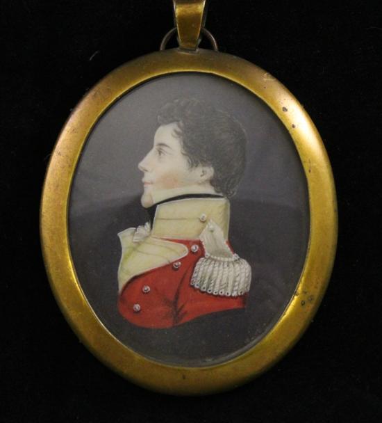 19th C. English School oil on ivory
