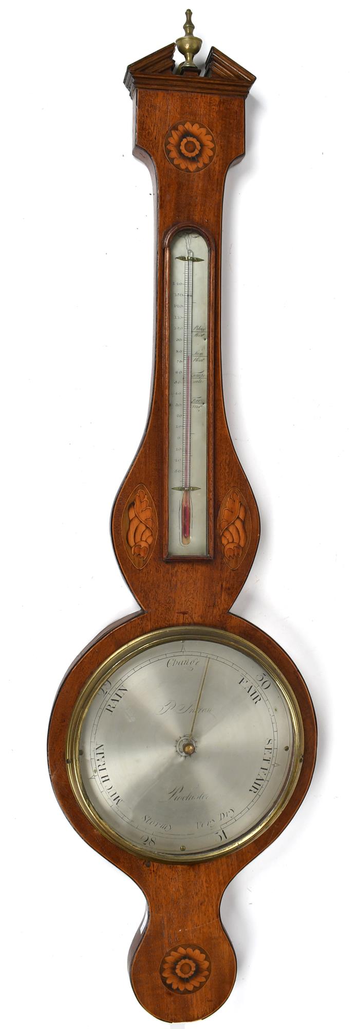 19TH C. ENGLISH WALL BAROMETER. A