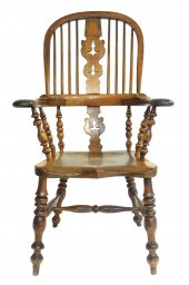 19TH C. ENGLISH WINDSOR ARMCHA