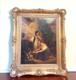 19th C. European oil on tin, man